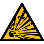 W002 - Warnung vor explosionsgefährlichen Stoffen - selbstklebend 