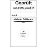 Grundplakette - Geprüft nach DGUV durch 