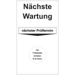 Grundplakette - Nächste Wartung 