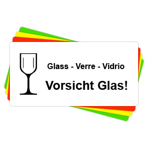 Versandaufkleber - Vorsicht Glas - V020 51x25 mm - weiß