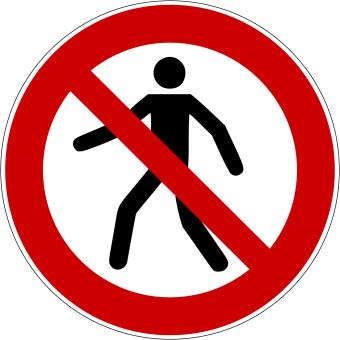 P004 - Für Fußgänger verboten - selbstklebend 