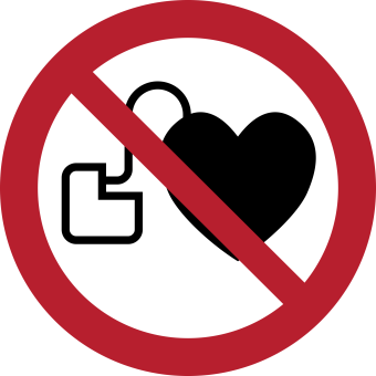 P007 - Kein Zutritt für Personen mit Herzschrittmachern oder implantierten Defibrillatoren - selbstklebend 