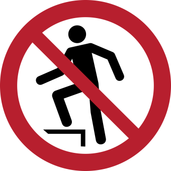 P019 - Aufsteigen verboten - selbstklebend 