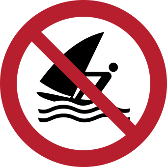 P054 - Windsurfen verboten - selbstklebend 