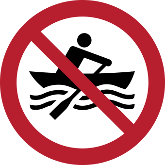 P055 - Muskelbetriebene Boote verboten - selbstklebend 