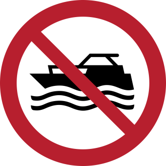 P056 - Maschinenbetriebene Boote verboten - selbstklebend 