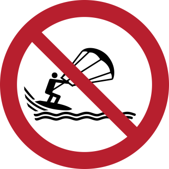 P065 - Kitesurfen verboten - selbstklebend 