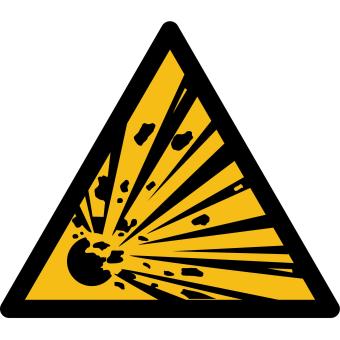 W002 - Warnung vor explosionsgefährlichen Stoffen - selbstklebend 