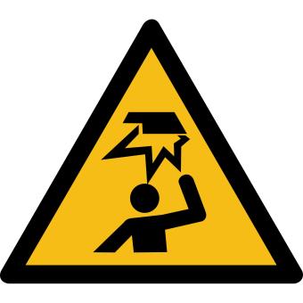 W020 - Warnung vor Hindernissen im Kopfbereich - selbstklebend gelb-schwarz - 50 mm Seitenlänge