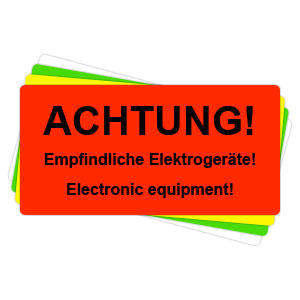 Versandaufkleber - Achtung - empfindliche Elektrogeräte - V038 