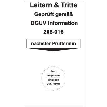 Grundplakette - Leitern und Tritte geprüft gemäß DGUV 