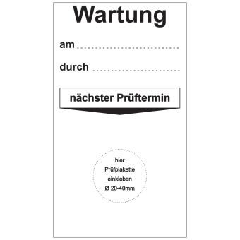 Grundplakette - Wartung am durch 