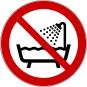 P026 - Verbot dieses Gerät in der Badewanne,Dusche oder über mit Wasser gefülltem Becken zu benutzen - selbstklebend