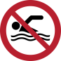 P049 - Schwimmen verboten - selbstklebend P049 - Schwimmen verboten - selbstklebend