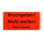 Versandaufkleber - Bruchgefahr - nicht werfen - V021