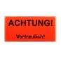 Versandaufkleber - Achtung - vertraulich - V037